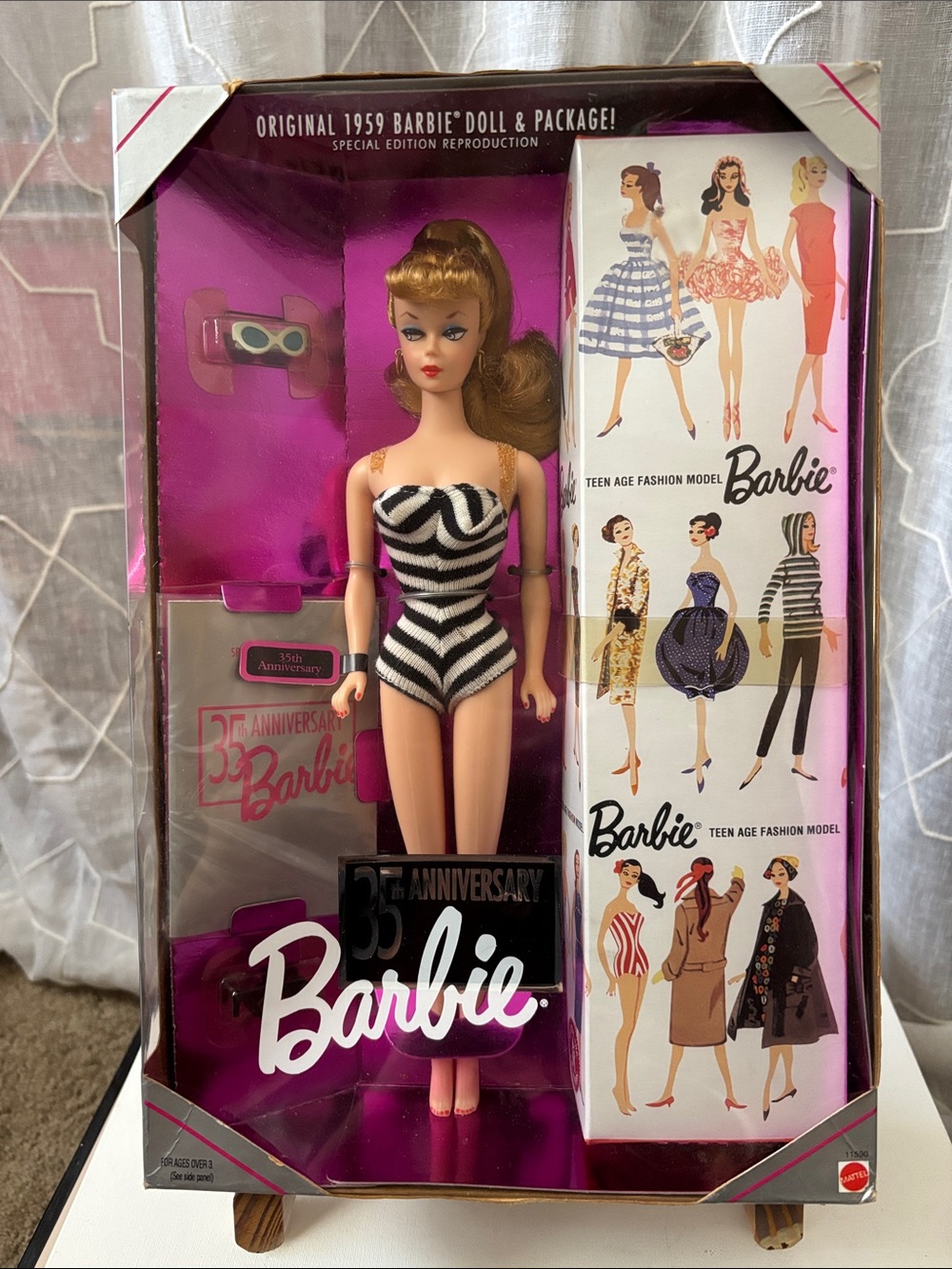 1993 Reproduction of the 1959 Barbie & Package—-35th Anniversary